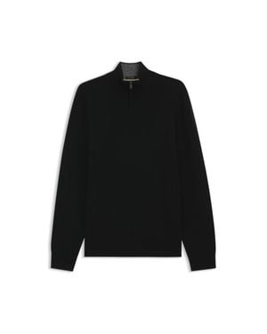 BOSS Zipper-Neck Sweater - Black