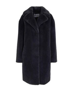 Stand Studio Camille Cocoon Coat Graphite - Blue