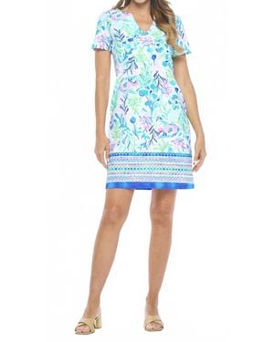 Aryeh Short Sleeve Shift Dress - Blue