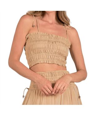 Elan Nikki Crop Top - Brown