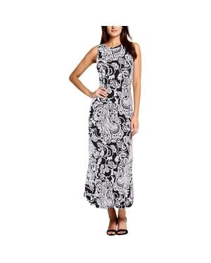 Vince Camuto Printed Polyester Maxi Dress - Black