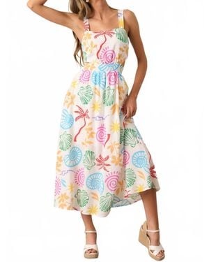 illa illa Tropics Cutout Midi Dress - White