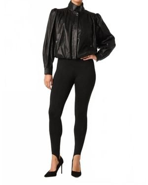 Astr Estero Faux Leather Bomber Jacket - Black