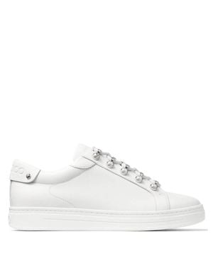 Jimmy Choo Antibes Pearl-Embellished Sneakers - White