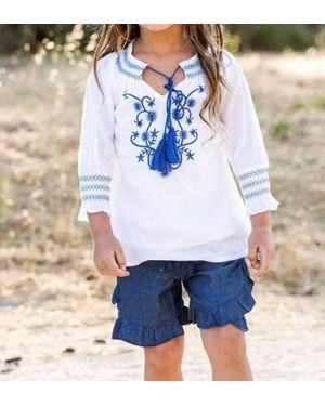 Guadalupe Ori Tassel Tunic - Blue