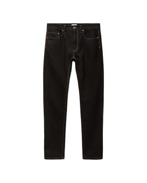Versace Classic Straight-Leg Denim Pants With Contrast Stitching - Black