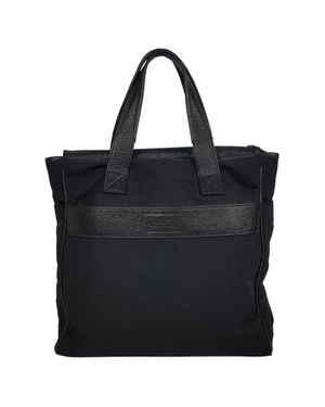 Armani Collezioni Big Nylon Tote Bag - Black