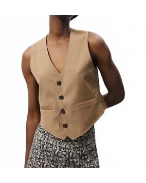 FRNCH Alix Suit Vest - Brown