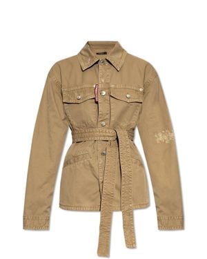 DSquared² Shirt With Belt - Natural