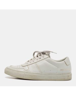 Common Projects Light Leather Bball Low Top Bumpy Sneakers - White