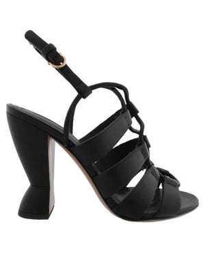 Ferragamo Ferragamo Sirmio X5 Nappa Leather Sandals, Size 7 C - Black