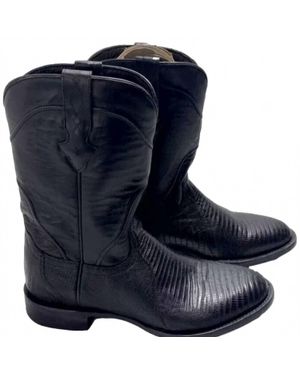 Allens Boots Roper Lizard Western Cowboy Boots - Blue