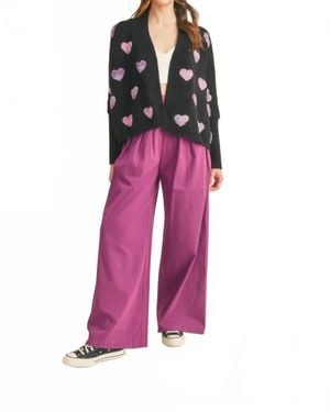 ..,merci Wide Leg Pleated Pants - Red