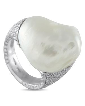 Yvel 18K 3.20Ct Diamond And Baroque Pearl Ring Yv10-112125 - White