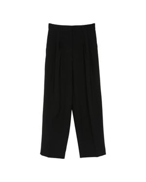 Calvin Klein Wide-Leg Pleated Pants - Black