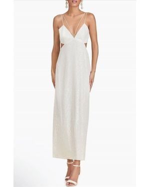 Sachin & Babi Vivi Cutout Sequin Column Maxi Dress - White