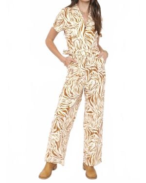Sadie & Sage The City Boheme Stretch Belted Jumpsuit - Natural