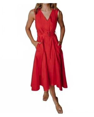 Laroque Market Midi Dress - Red