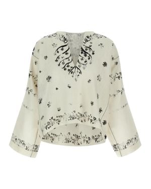 Alberta Ferretti Linen Blouse - White