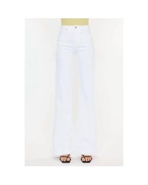 Kancan Holly High Rise Wide Flare Jeans - White
