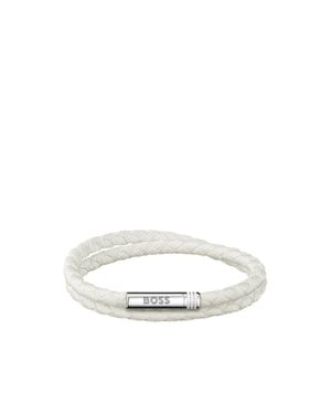 BOSS Double-Braided Cuff With Logo Closure - White