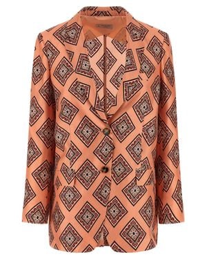 Alberto Biani Silk Blazer - Orange