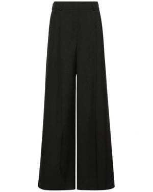 Weekend Wide-Leg Pants With High Waist And Polished Creases - Black