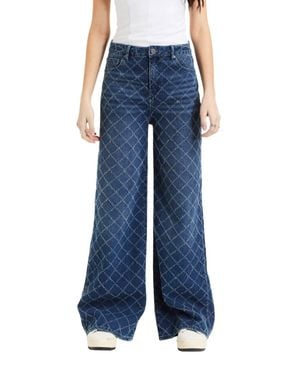 Tractr Spark & Stitch Wide Leg Jeans - Blue