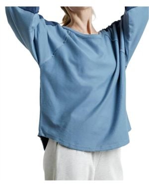 Umgee Crochet Puff Sleeve Top - Blue