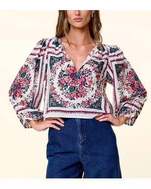 Cleobella Alice Balloon Sleeves Top - Blue