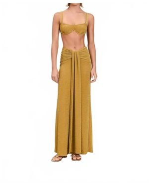 Devon Windsor Dottie Sarong-Style Maxi Skirt - Metallic