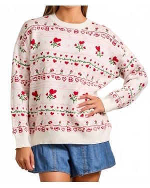 Main Strip Ellarose Sweater - Red