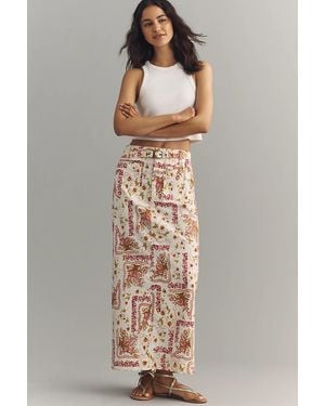 Maeve Colette Belted Maxi Skirt - Natural