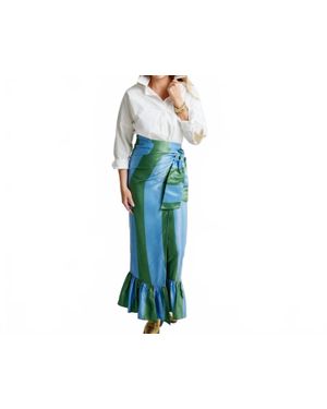 Caryn Lawn Whitney Wrap Skirt - Blue