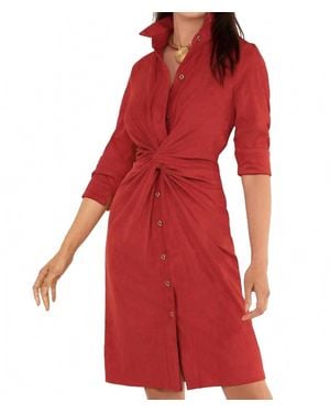 Gretchen Scott Ultra Suede Twist And Shout Mini Dress - Red