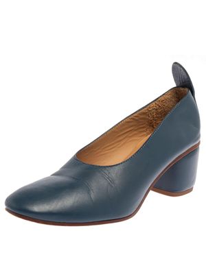 JOSEPH Leather Block Heel Pumps - Blue