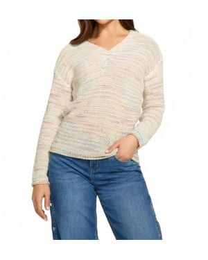 Fdj Long Sleeve V-Neck Sweater - Blue