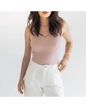 falcon park Annalise Rib Knit Sweater Tank - White