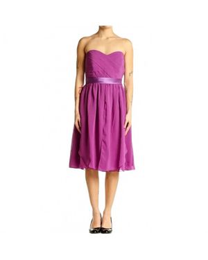 Cocomelody Strapless Chiffon Party Dress - Purple