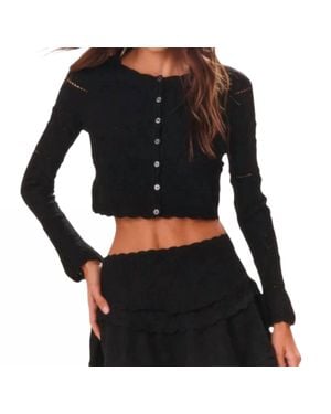 LoveShackFancy Media Cardigan - Black