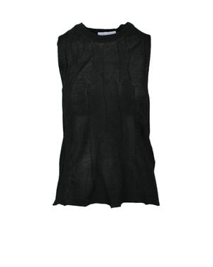 Alpha Studio Viscose Polyester Vest - Black