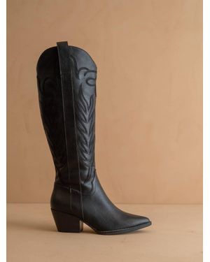 Oasis Society The Samara Embroidered Western Boot - Black