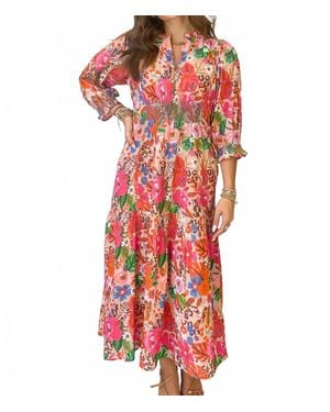 Uncle Frank Floral Smocked Tiered Maxi Dress