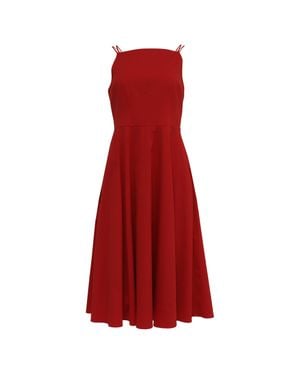 Theory Square-Neck Midi Dress - Red