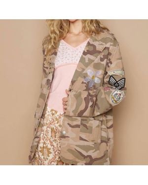 Pol Print Patches Blazer - Natural