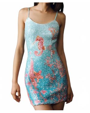 Elliatt Coral Fitted Mini Dress - Blue