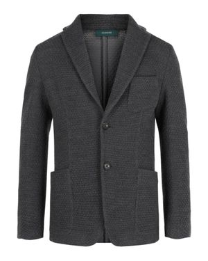 Slowear Zanone Single-Breasted Slim Fit Wool Blazer - Black