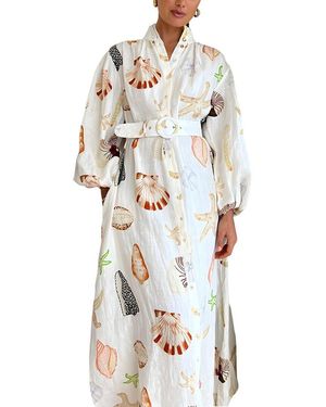 Esea Linen-blend Midi Dress - White