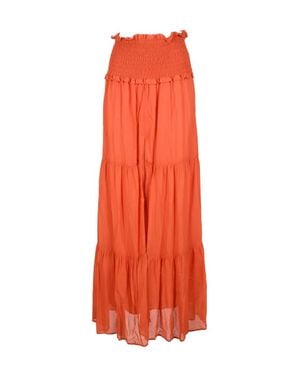 Dondup Long Chiffon Skirt Slit - Orange