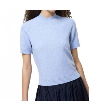 French Connection Vhari Knit Mock Neck Blouse - Blue